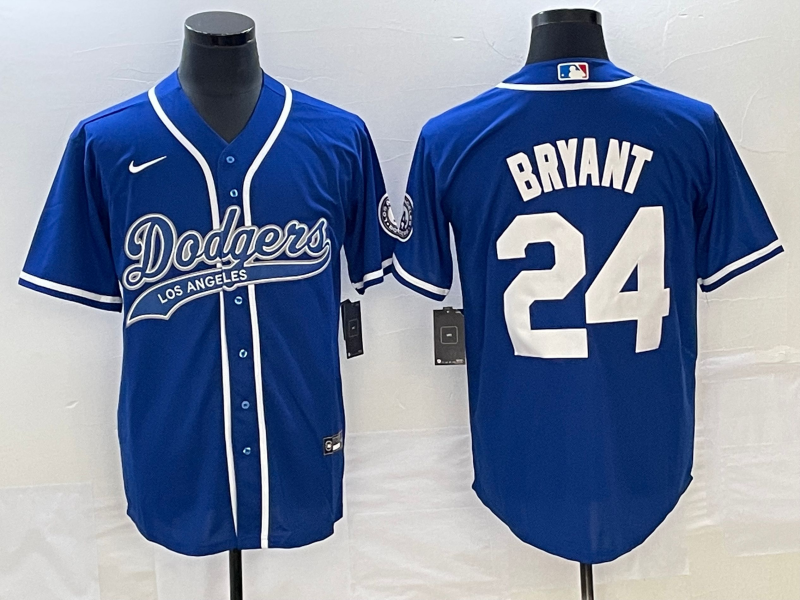 Men's Los Angeles Dodgers Kobe Bryant #24 Royal Jersey Joint Edition